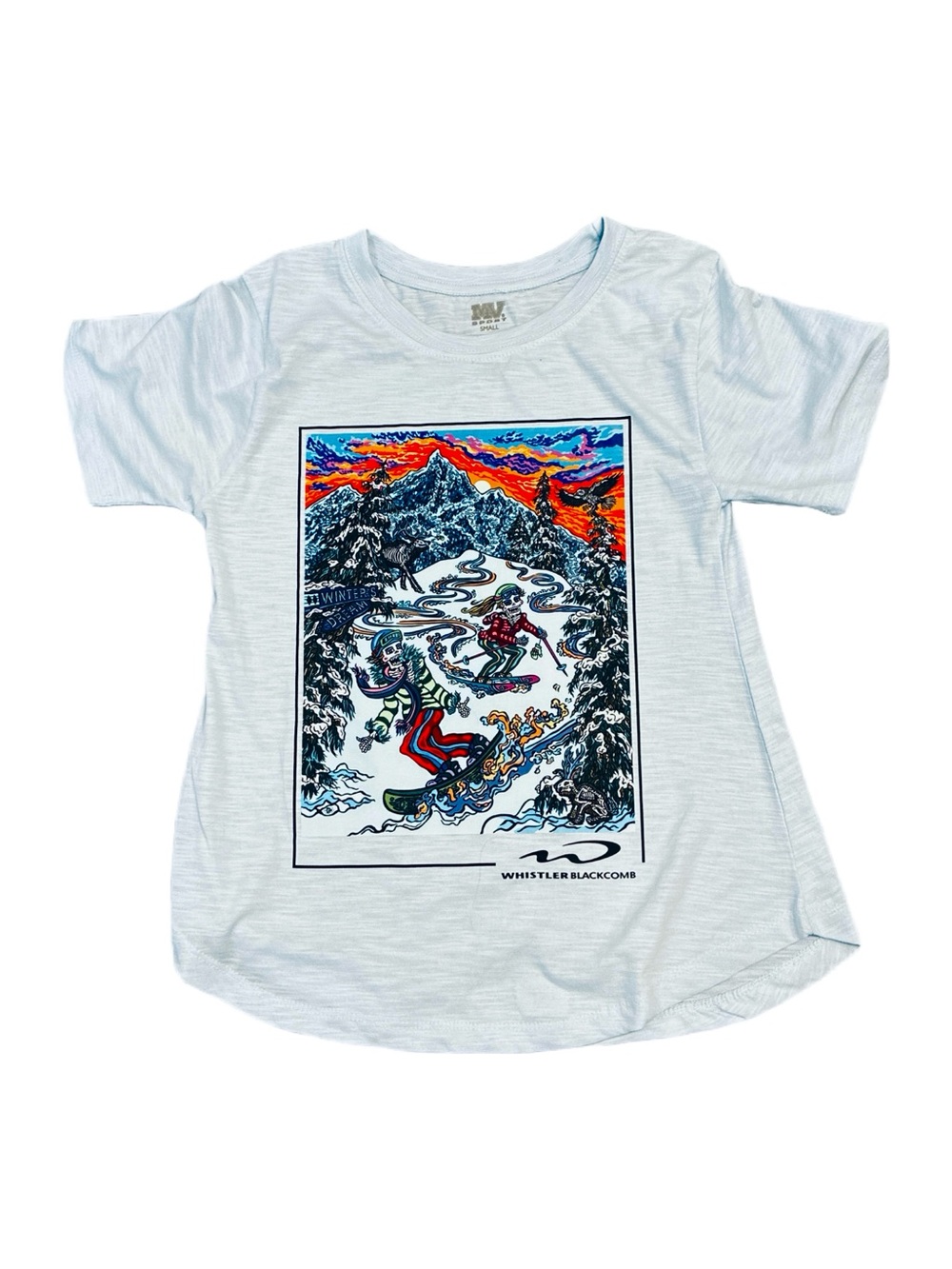 MV Sport NWT Blue Short Sleeve Graphic Snowboard Tee Size Small